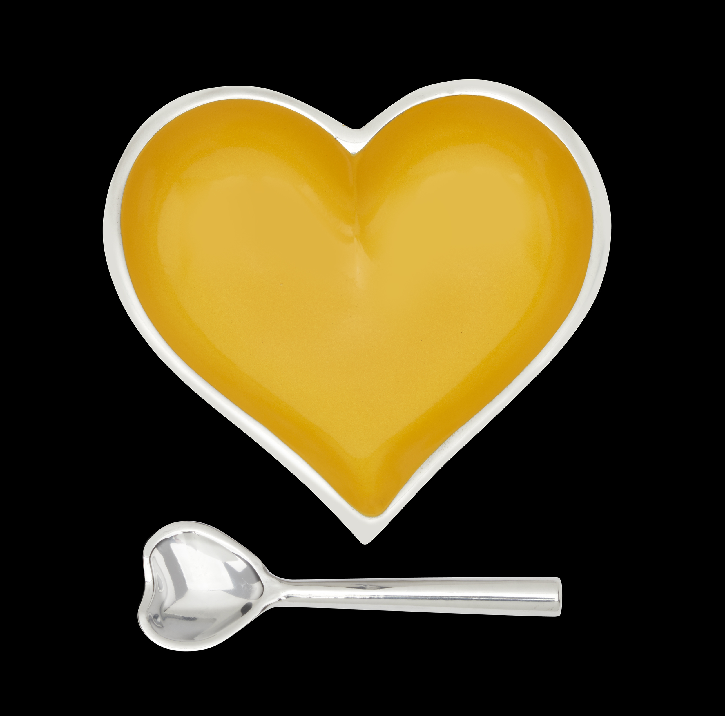 Happy Goldenrod Yellow Heart with Heart Spoon